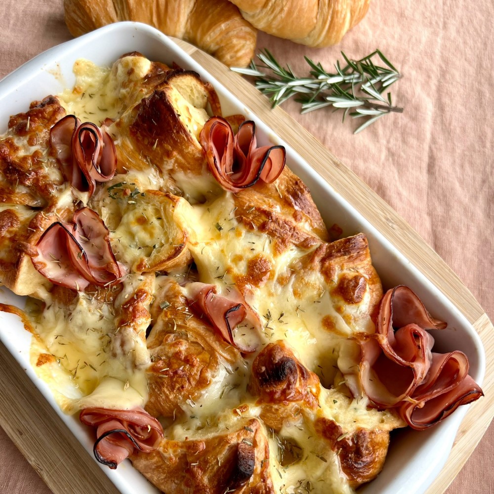 Ham and Cheese Croissant Bake